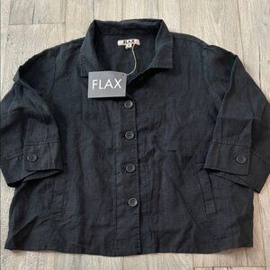 Flax Black/Deep Charcoal Button Down Jacket